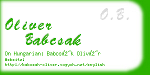 oliver babcsak business card